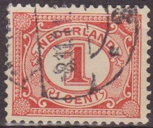 Holanda 1898-1924 Scott 056 Sello Serie Basica Numeros usado 1c Netherland  